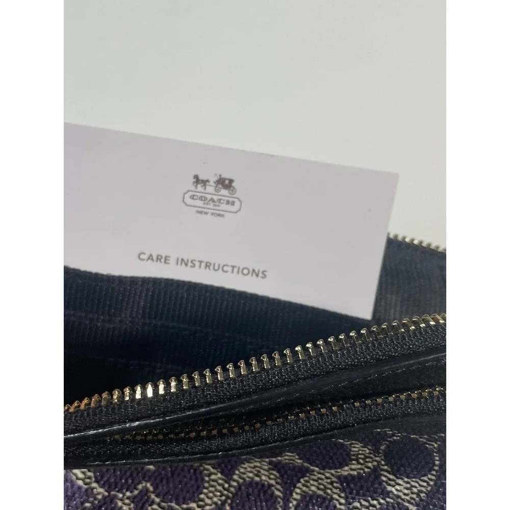 Coach Small Leather Wristlet Purse Cobalt Blue/ ‎ Navy